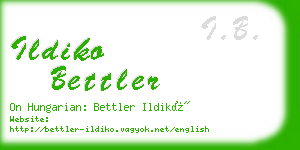 ildiko bettler business card